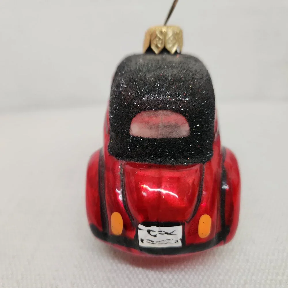 Kurt S Adler Polonaise Old Car 1 Red Roadster Glass Christmas Ornament